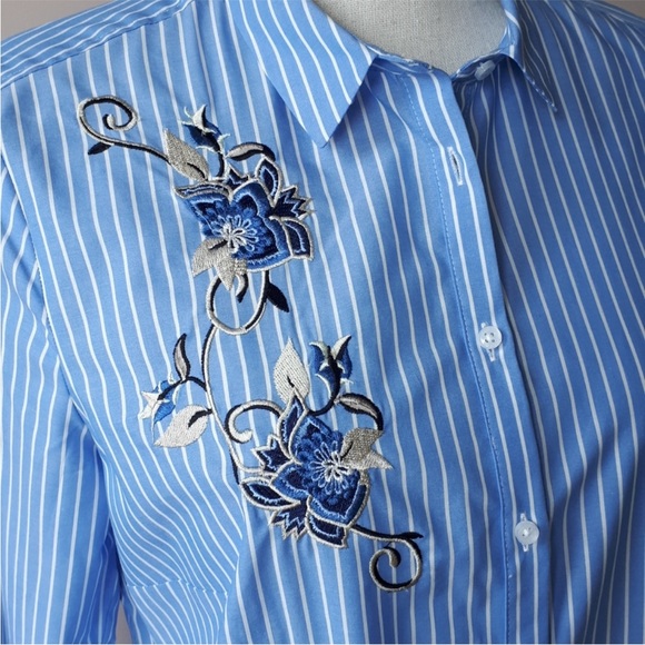 Comma embroidered striped shirt - Picture 3 of 5